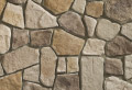 Top Rock Fieldstone veneer stone, colored with multiple shades of tan and brown with irregular shaped stone.