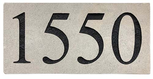 Provia Stone Gray Limestone address stone sold by Westview Concrete.