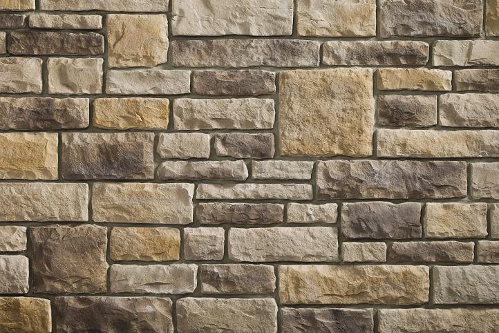 Amherst Limestone color collection from Provia Stone that is tan, brown, and gold colors with multiple shapes and sizes.